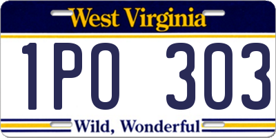 WV license plate 1PO303