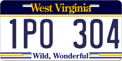 WV license plate 1PO304