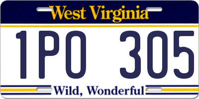 WV license plate 1PO305