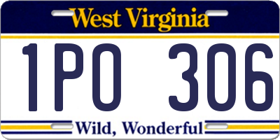 WV license plate 1PO306