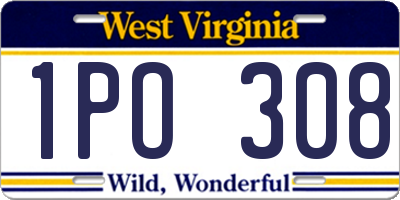 WV license plate 1PO308