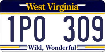WV license plate 1PO309