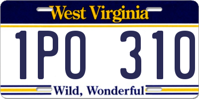 WV license plate 1PO310