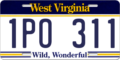 WV license plate 1PO311