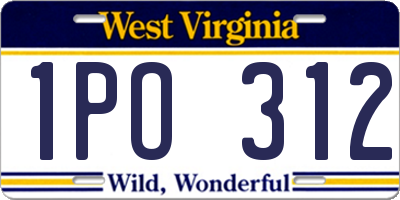 WV license plate 1PO312