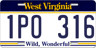 WV license plate 1PO316