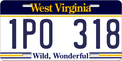 WV license plate 1PO318