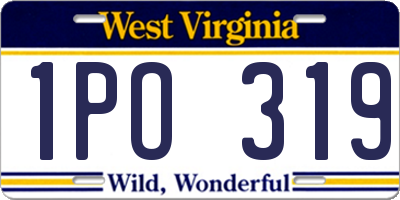 WV license plate 1PO319
