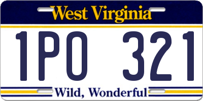 WV license plate 1PO321