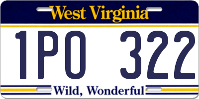 WV license plate 1PO322