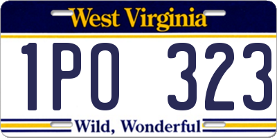WV license plate 1PO323
