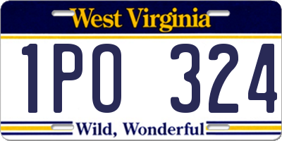 WV license plate 1PO324