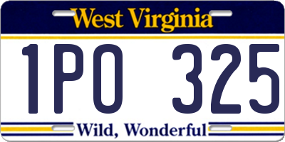 WV license plate 1PO325