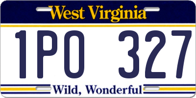 WV license plate 1PO327