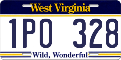 WV license plate 1PO328