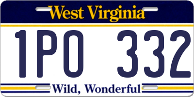 WV license plate 1PO332