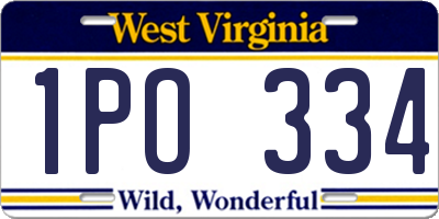 WV license plate 1PO334
