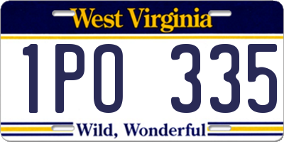 WV license plate 1PO335