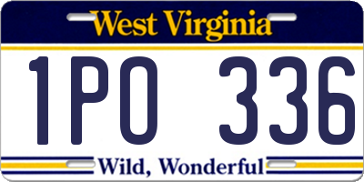 WV license plate 1PO336
