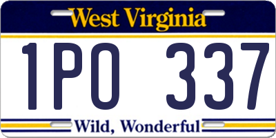 WV license plate 1PO337