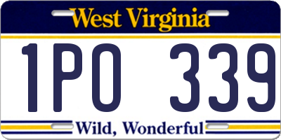 WV license plate 1PO339