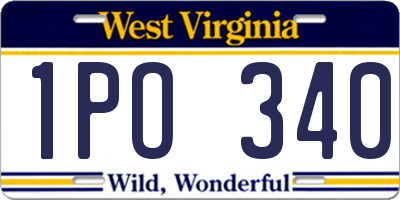 WV license plate 1PO340
