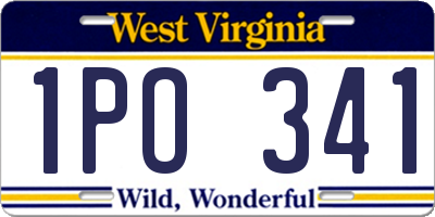 WV license plate 1PO341