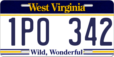WV license plate 1PO342
