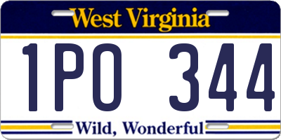 WV license plate 1PO344