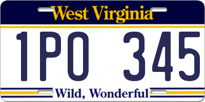 WV license plate 1PO345