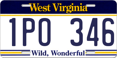 WV license plate 1PO346