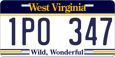 WV license plate 1PO347