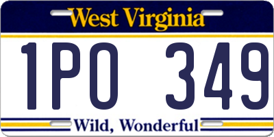 WV license plate 1PO349