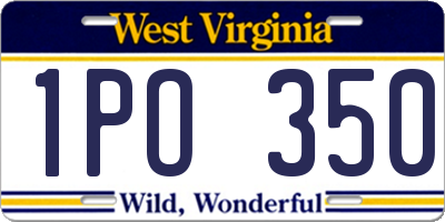 WV license plate 1PO350