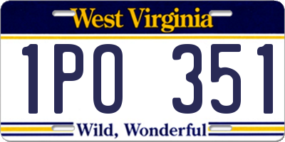 WV license plate 1PO351