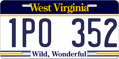 WV license plate 1PO352