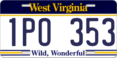 WV license plate 1PO353
