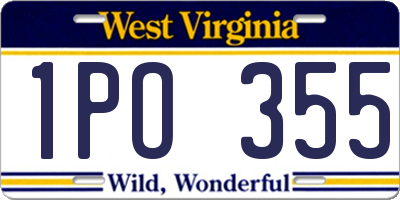WV license plate 1PO355