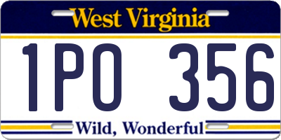 WV license plate 1PO356