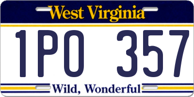 WV license plate 1PO357