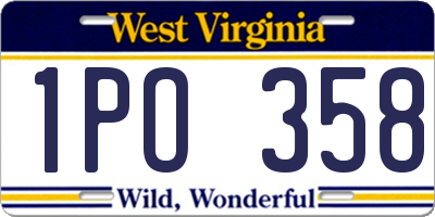 WV license plate 1PO358