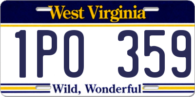 WV license plate 1PO359
