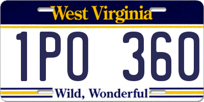 WV license plate 1PO360