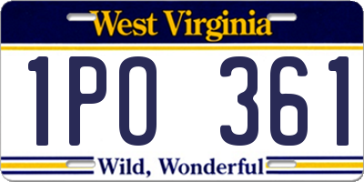 WV license plate 1PO361