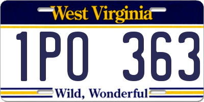 WV license plate 1PO363