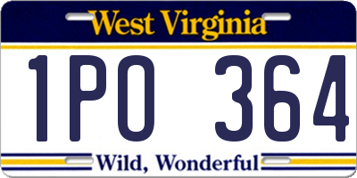 WV license plate 1PO364