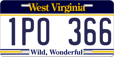 WV license plate 1PO366