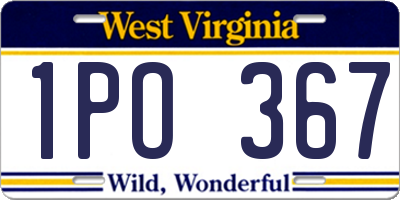 WV license plate 1PO367