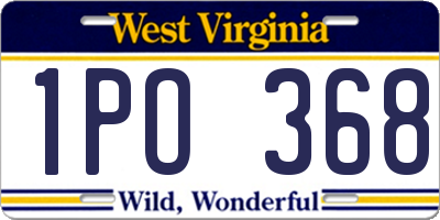 WV license plate 1PO368