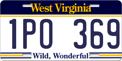 WV license plate 1PO369